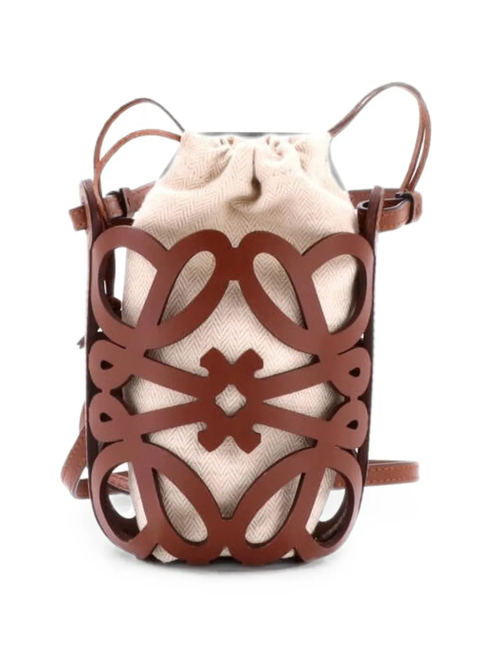 2019 キャンバス アナグラム ドローストリング ショルダーバッグ　ロエベ Loewe Pre-Owned アナグラム ドローストリング ショルダーバッグ