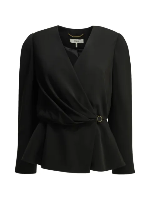 Chloé top drapeado con peplum
