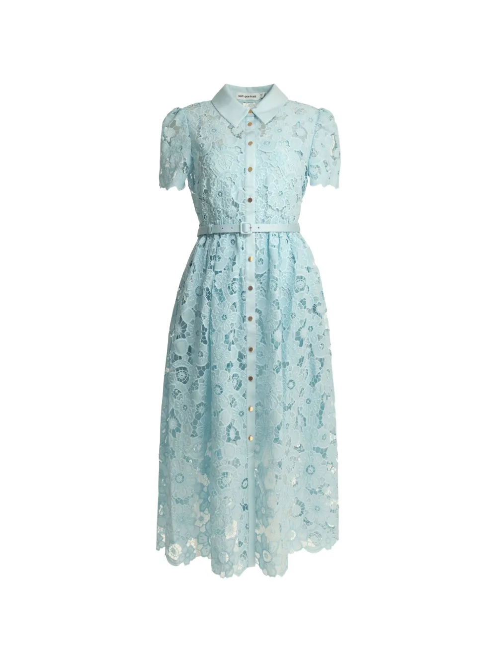 Self-Portrait belted midi dress - Blue