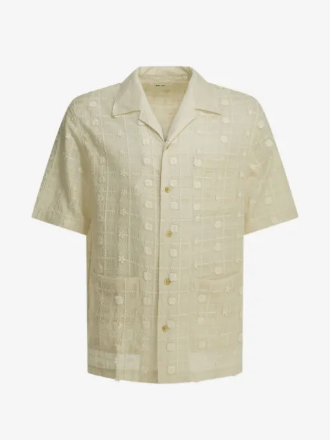 NN07 Ben embroidered check-pattern shirt