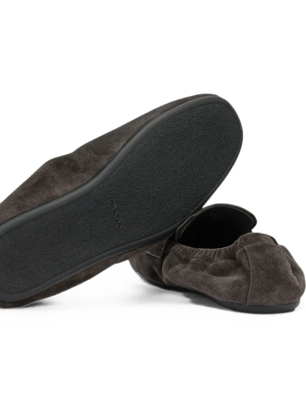 Prada suede slip-on loafers Grijs
