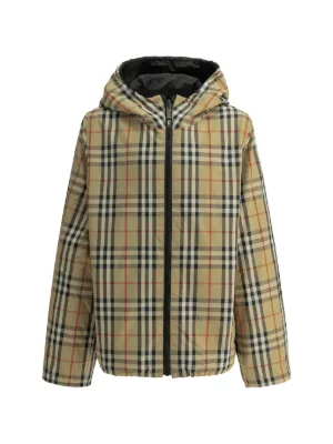 Burberry Kids Jaqueta Matelassê Com Capuz Removível | Neutro