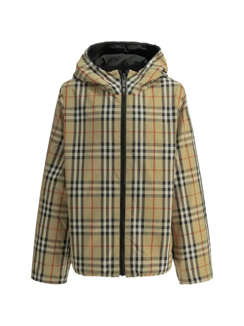 Burberry Kids Check reversible hooded jacket