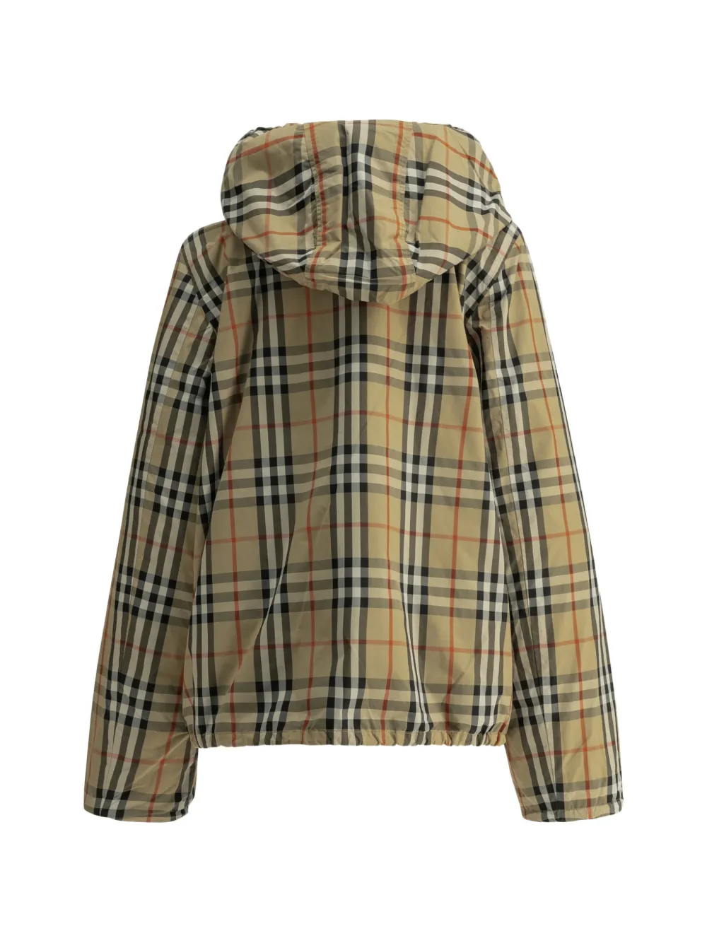 Burberry Kids Omkeerbaar geruit jack met capuchon Beige