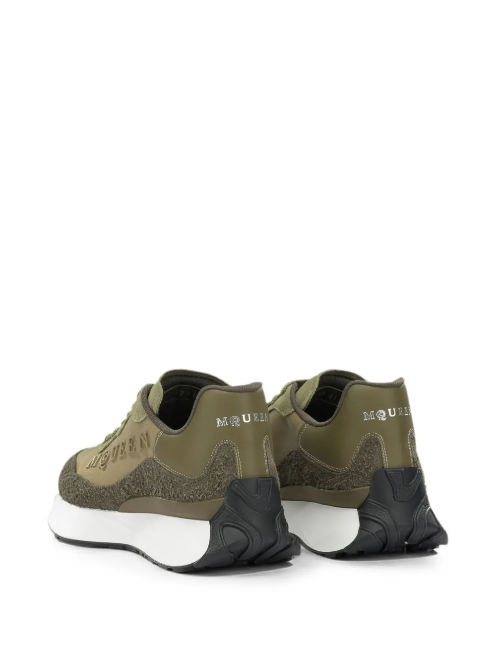 Alexander McQueen Sprint runner suede-panel sneakers Groen