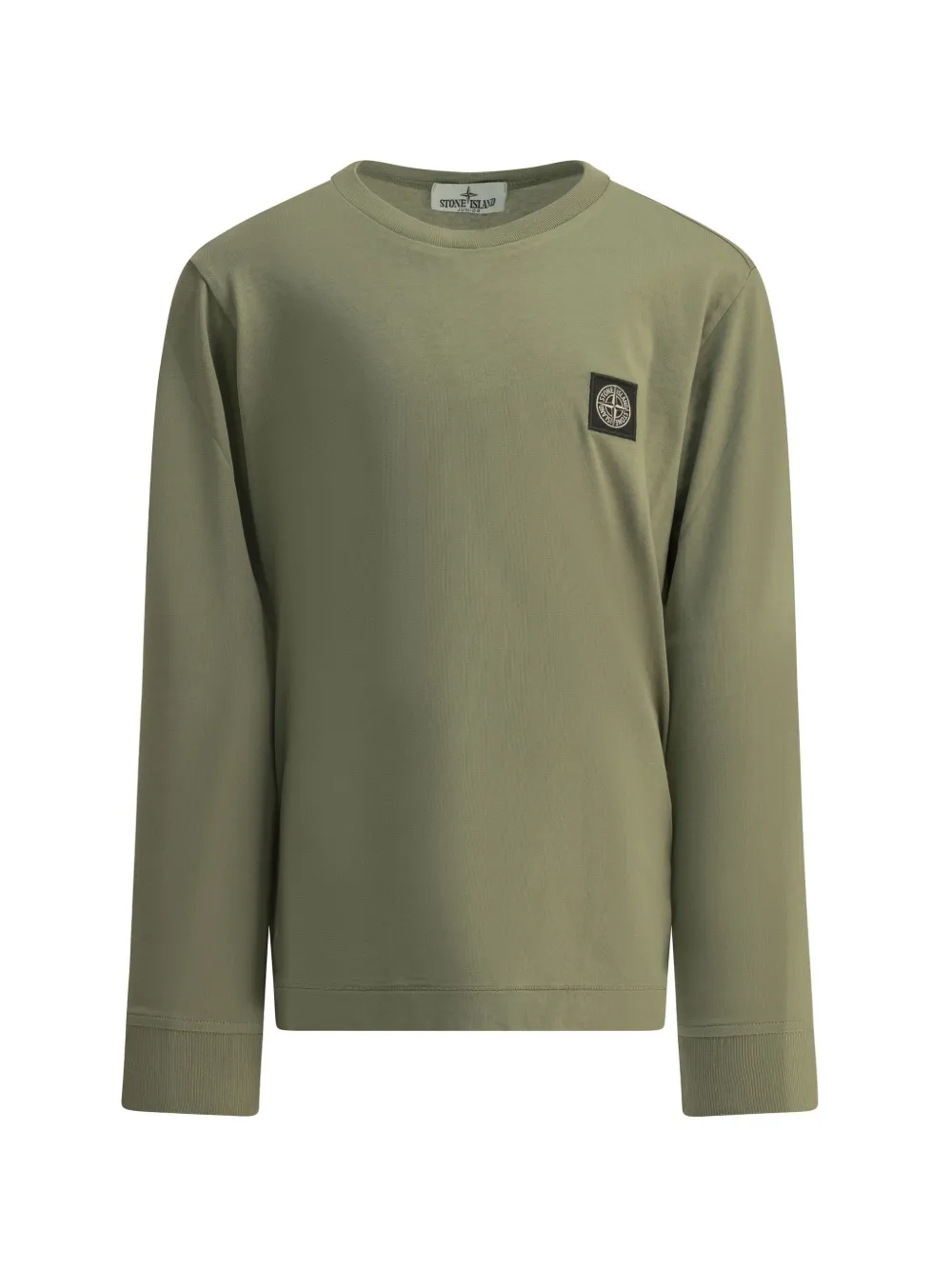 Stone Island Junior logo-patch long-sleeve T-shirt - Verde