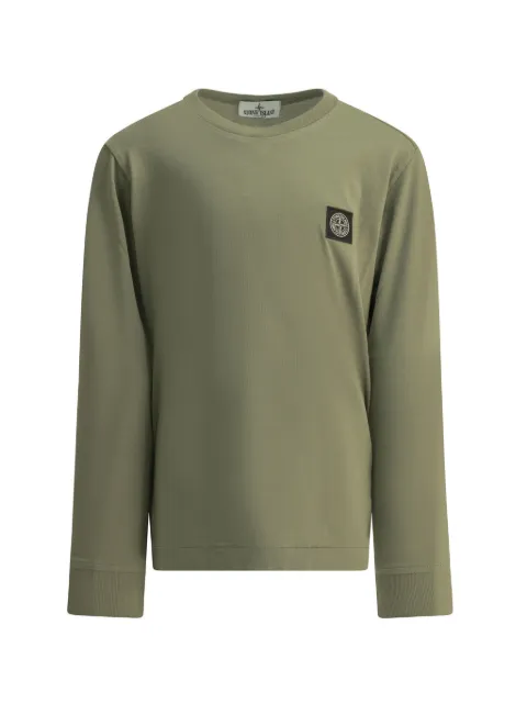 Stone Island Junior playera manga larga con parche del logo
