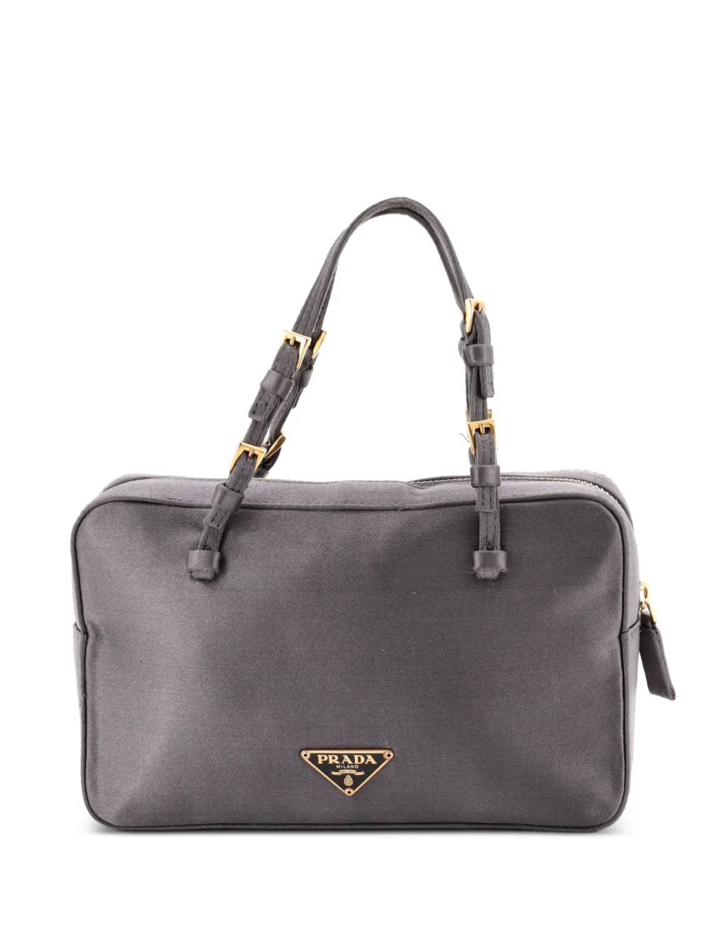 Prada Pre-Owned Cerniera Satchel-Tasche mit Triangel-Logo - Grau