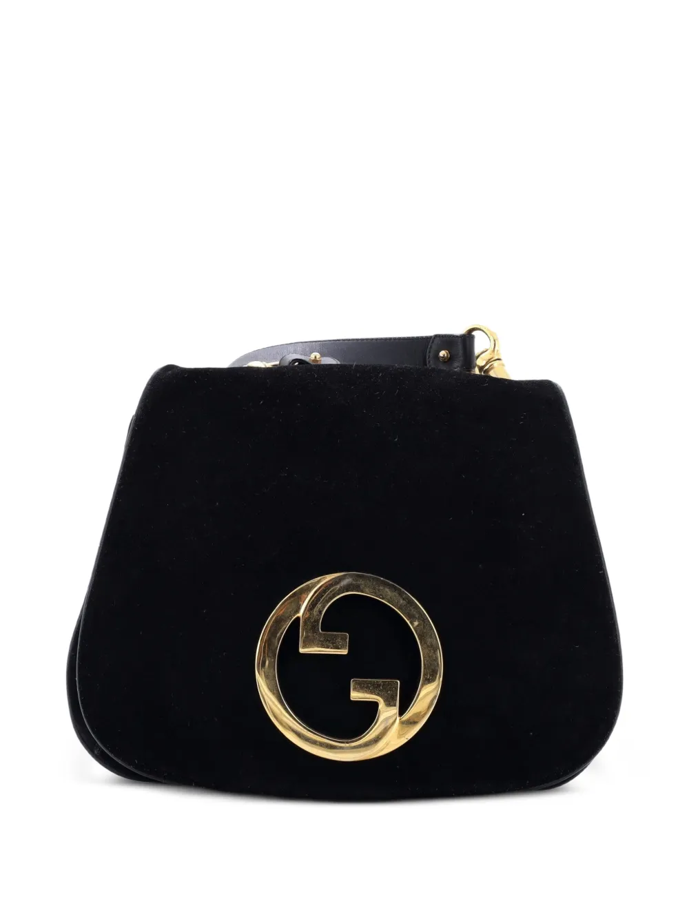 Gucci Pre-Owned Mittelgroße Vintage Blondie Flap Schultertasche aus Wildleder - Schwarz