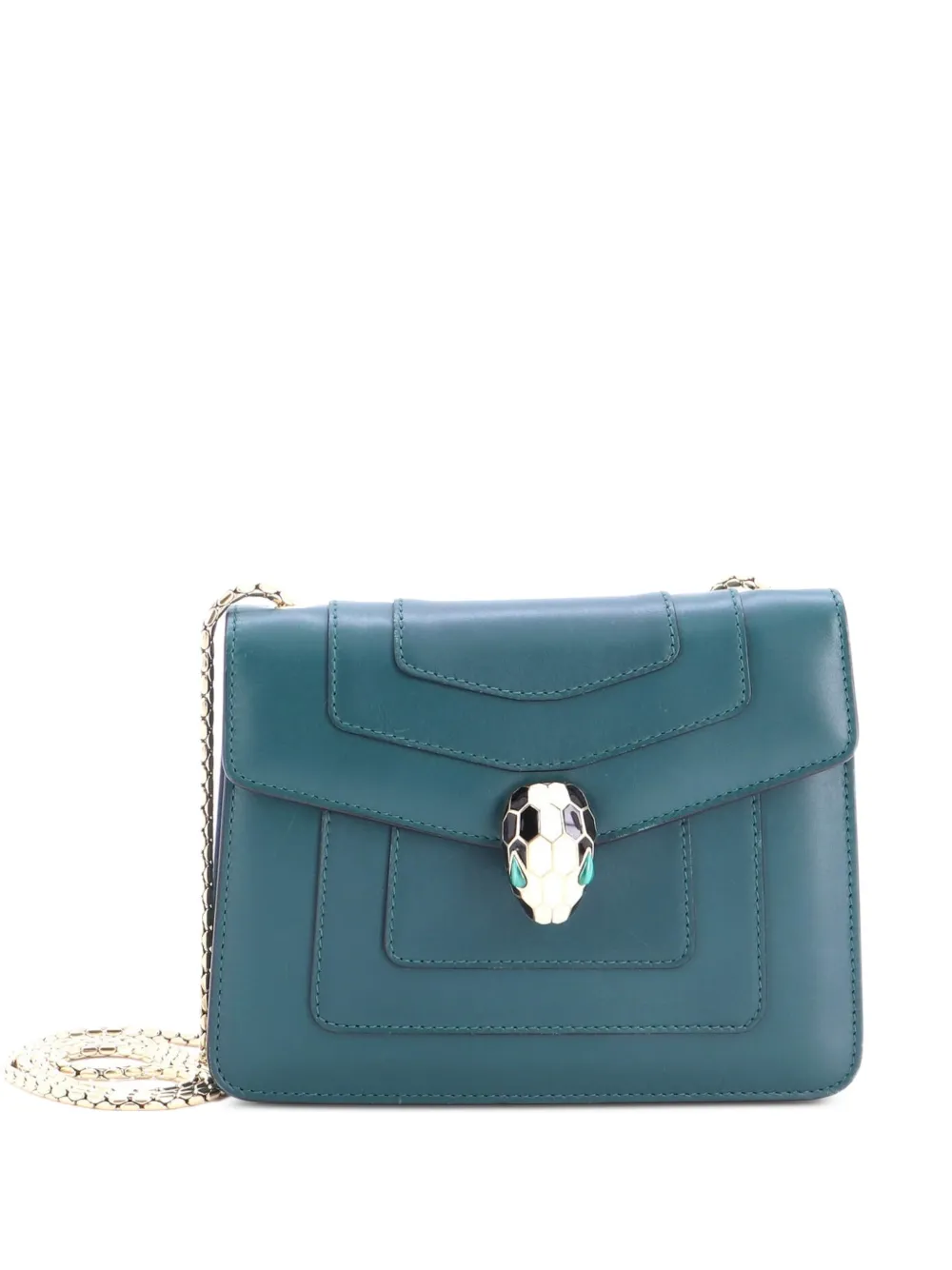 Bvlgari Pre-Owned Kleine Serpenti Forever Schultertasche mit Steppung - Grün