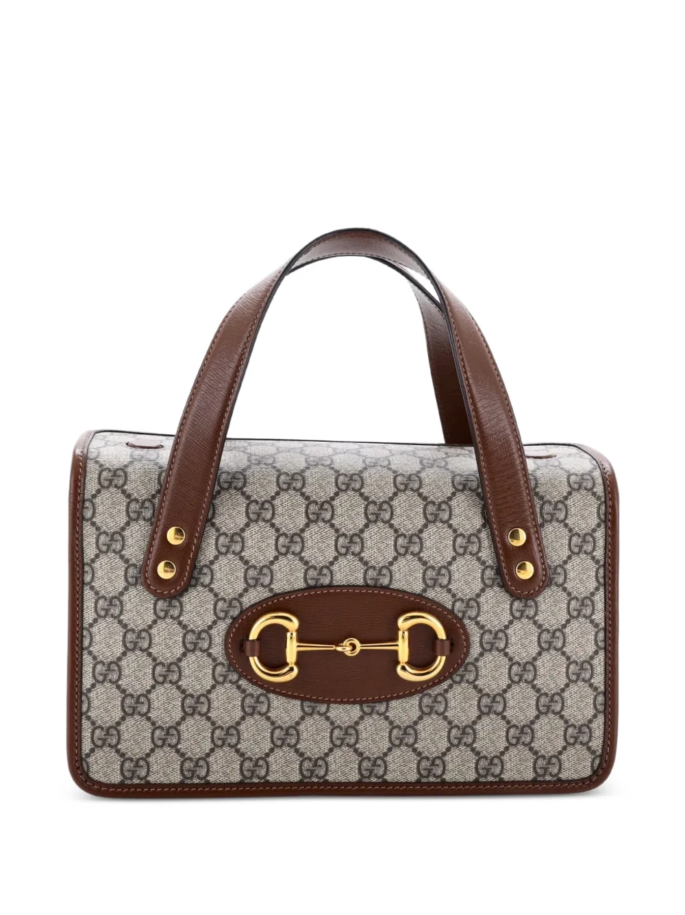 Gucci Pre-Owned Kleine Horsebit 1955 Boston Satchel-Tasche aus beschichtetem GG-Canvas - Braun