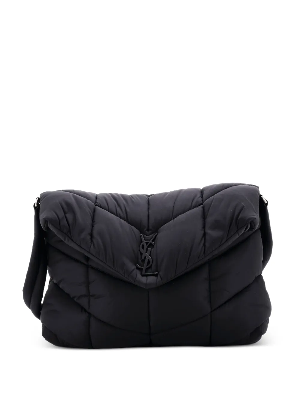 Saint Laurent Pre-Owned Gesteppte Loulou Puffer Kuriertasche aus Econyl - Schwarz