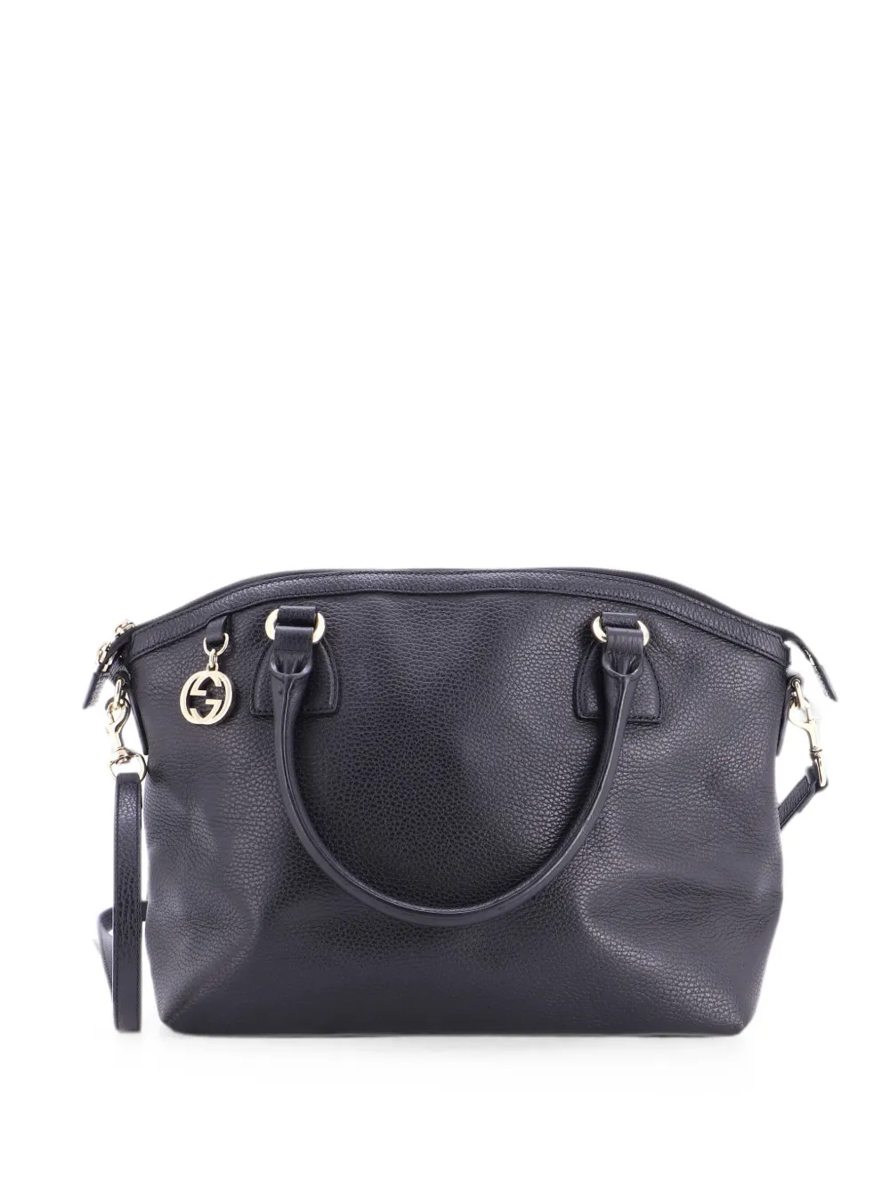 Gucci Pre-Owned Mittelgroße Satchel-Tasche mit GG-Anhänger - Schwarz