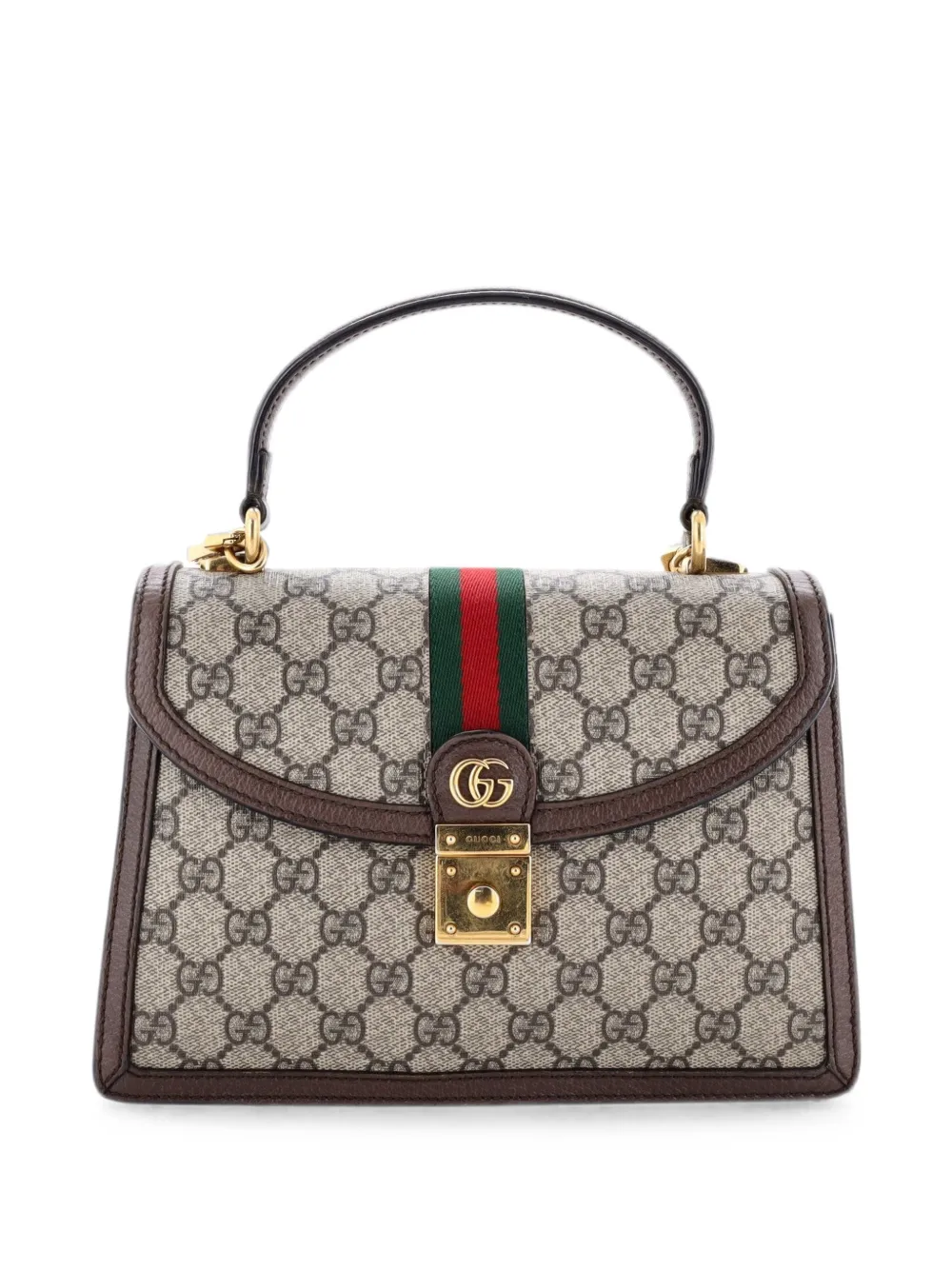 Gucci Pre-Owned Borsa a tracolla Ophidia piccola in tela cerata GG con manico - Marrone