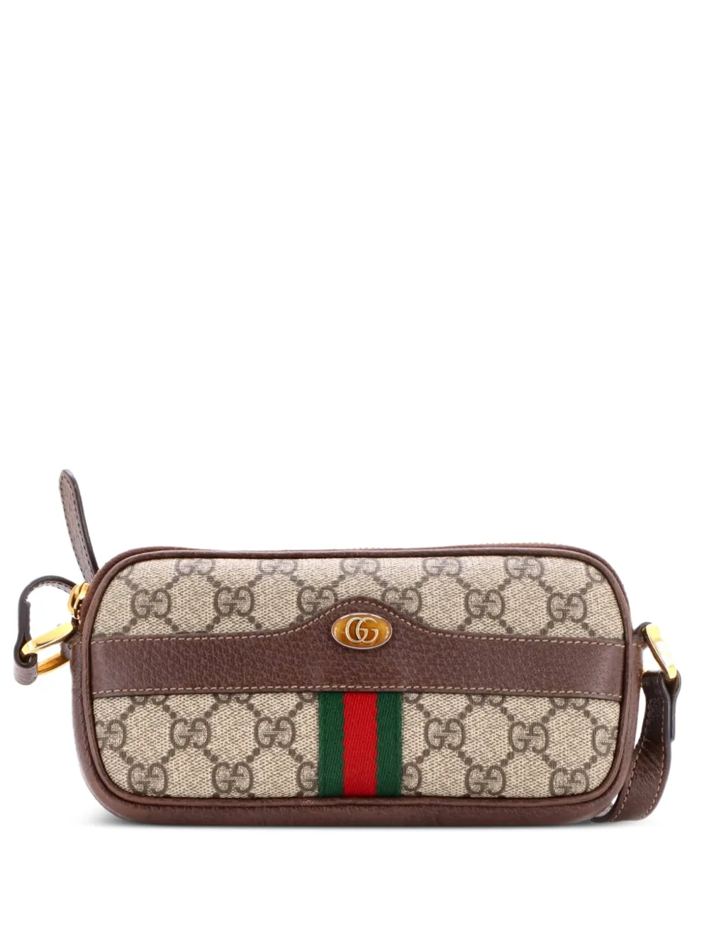 Gucci Pre-Owned Mini Ophidia Schultertasche aus beschichtetem GG Canvas - Braun