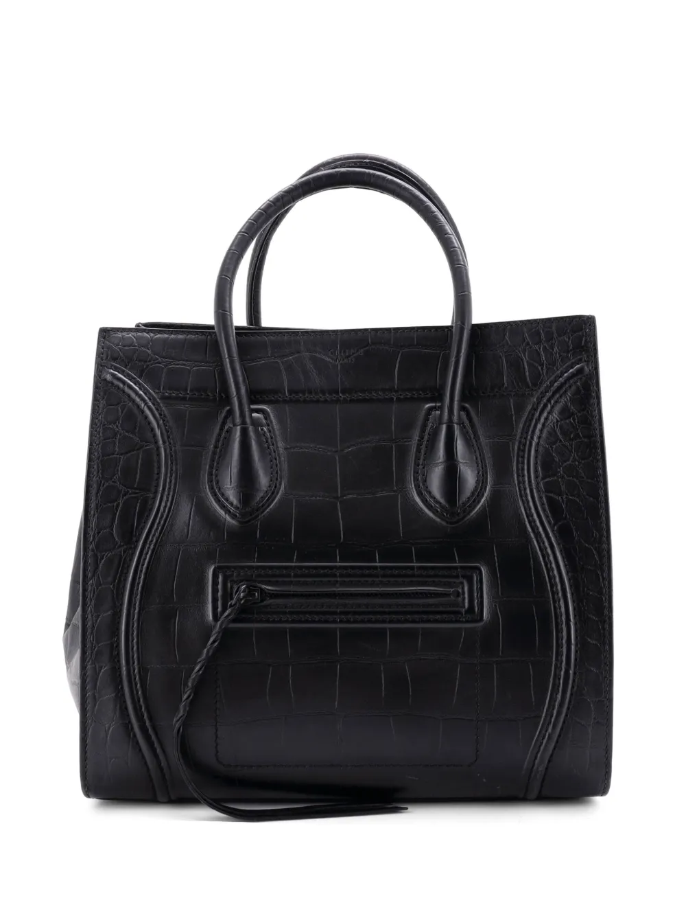 Celine Pre-Owned Phantom Bag Crocodile Embossed Leather Medium tote bag - Black