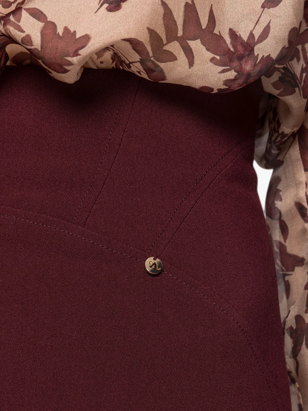NISSA High waist midi-kokerrok Rood