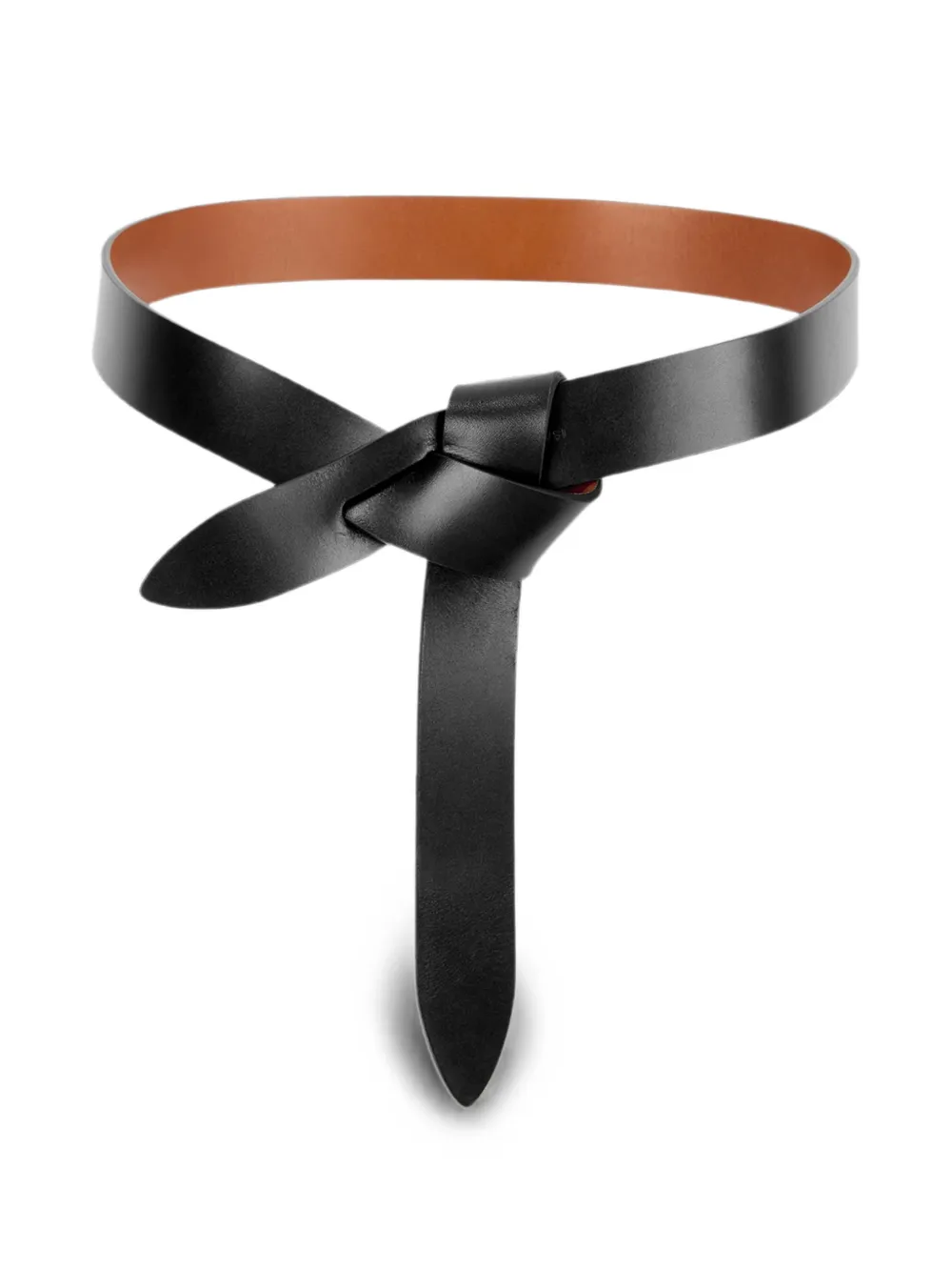 ISABEL MARANT Lecce knot-detail leather belt - Nero