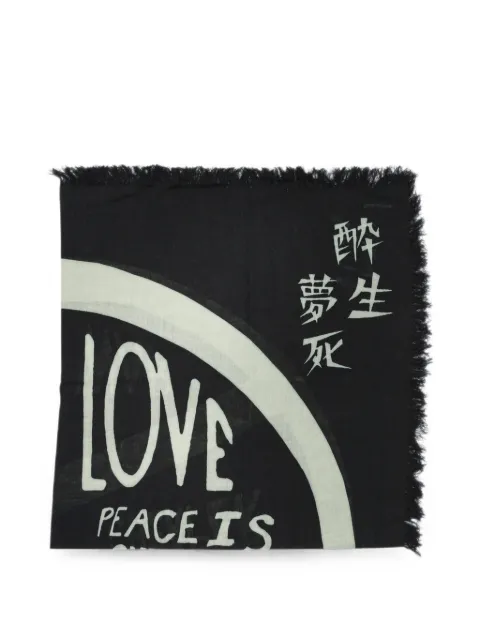 KAPITAL Giant Peace frayed scarf