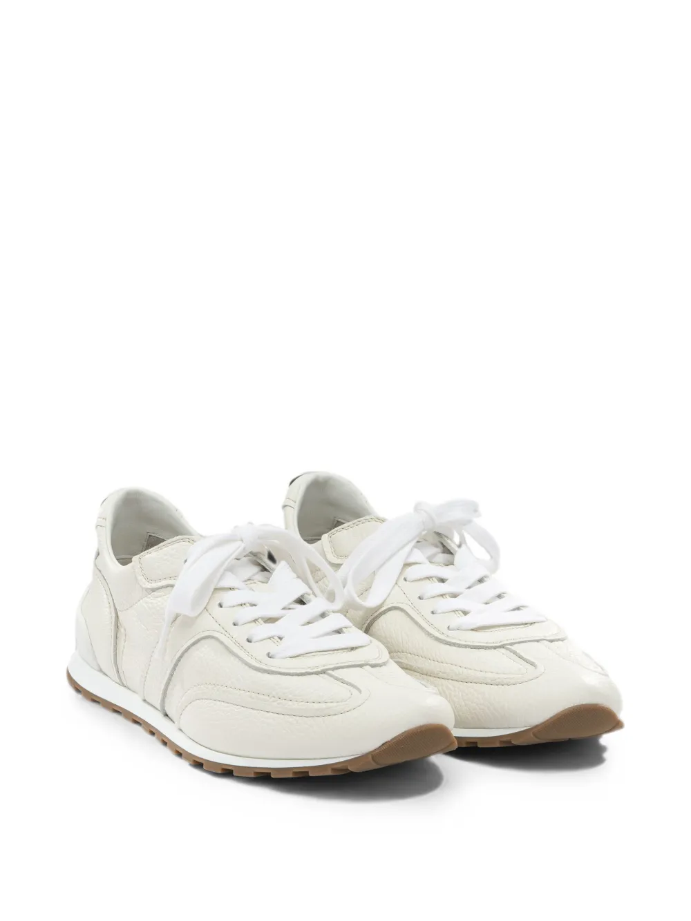 Brunello Cucinelli grained leather sneakers Beige