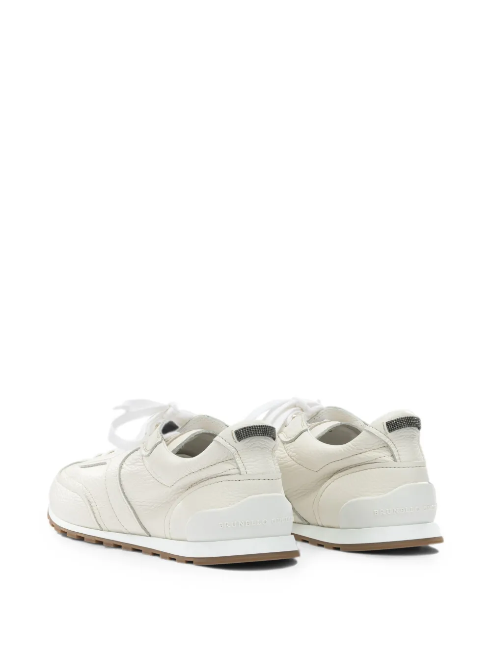 Brunello Cucinelli grained leather sneakers Beige