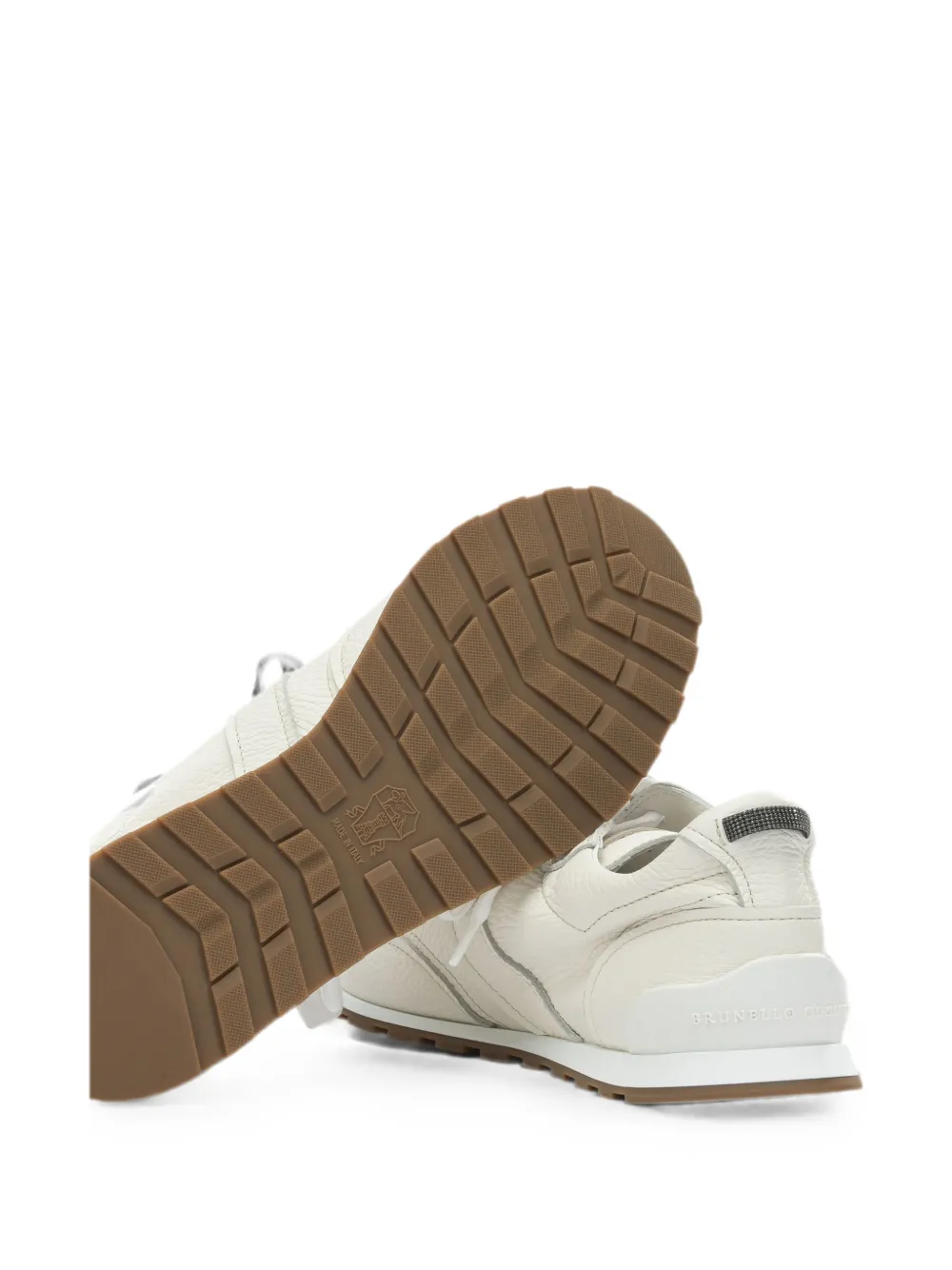 Brunello Cucinelli grained leather sneakers Beige