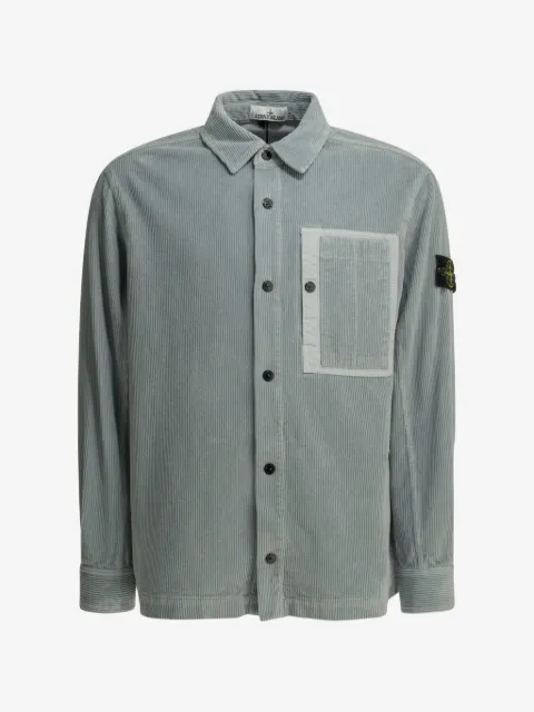 Stone Island sobrecamisa de pana con motivo Compass