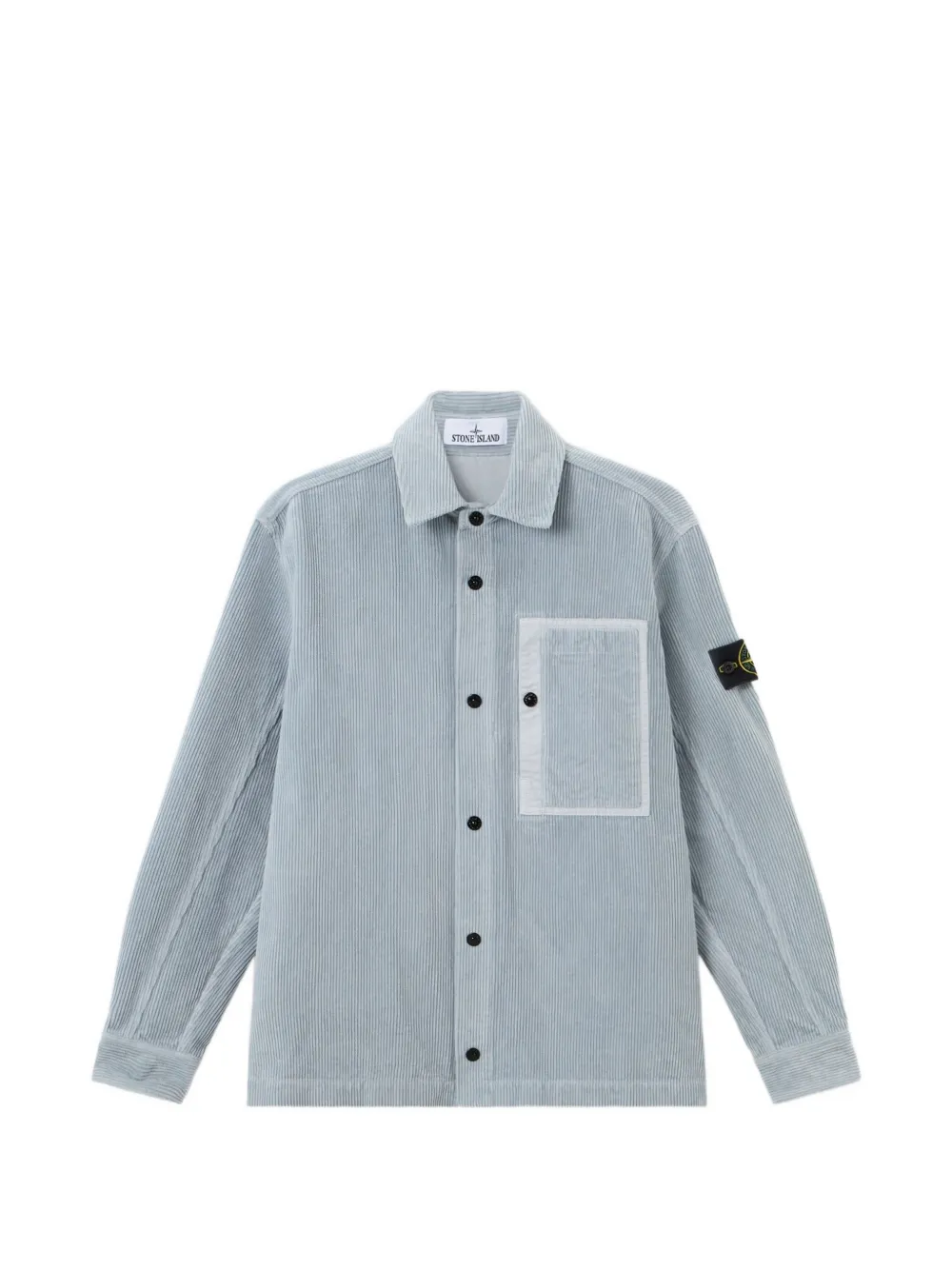 Stone Island Compass-motif corduroy shirt jacket - Grigio
