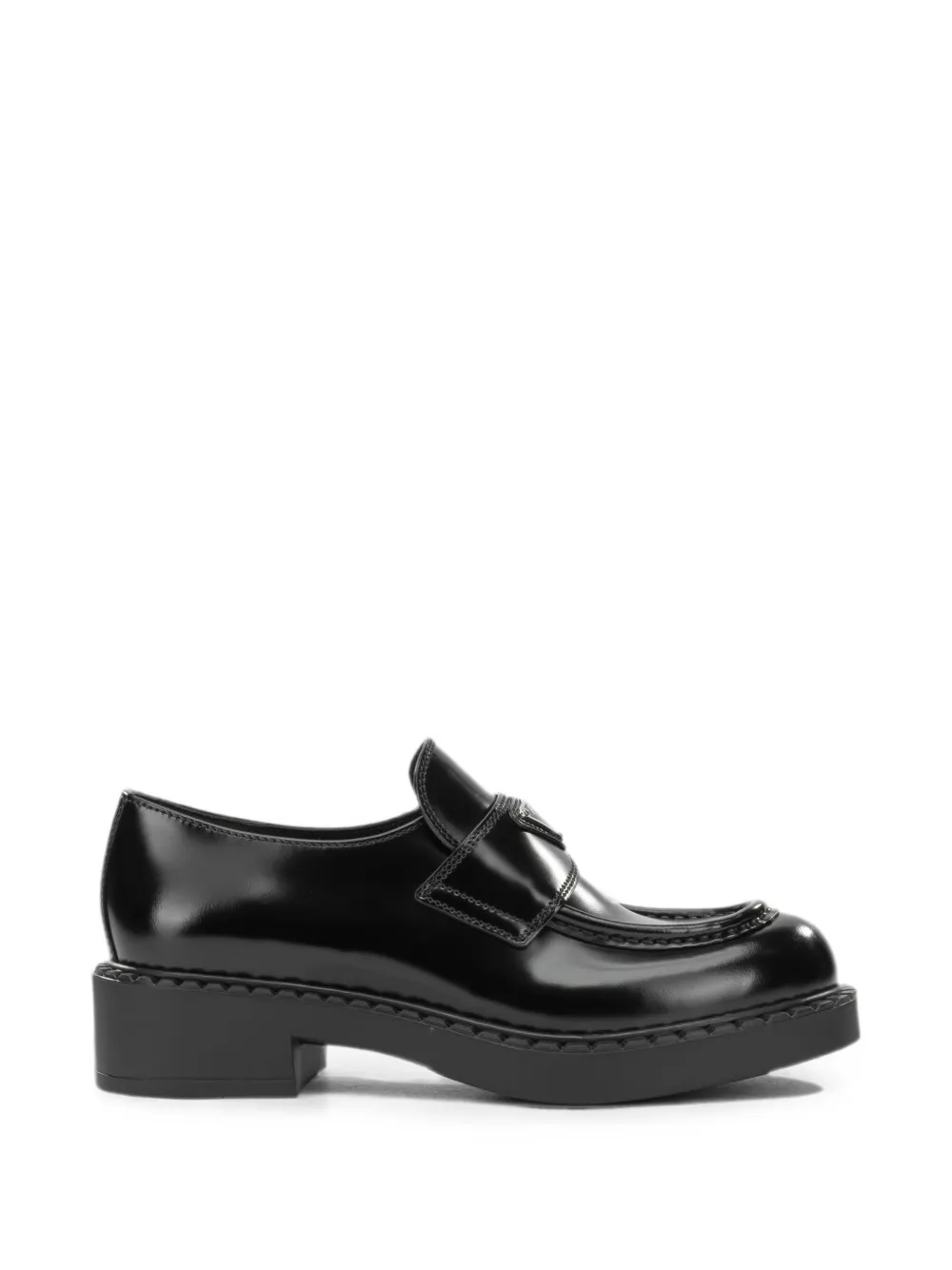 Prada logo-plaque loafers - Nero
