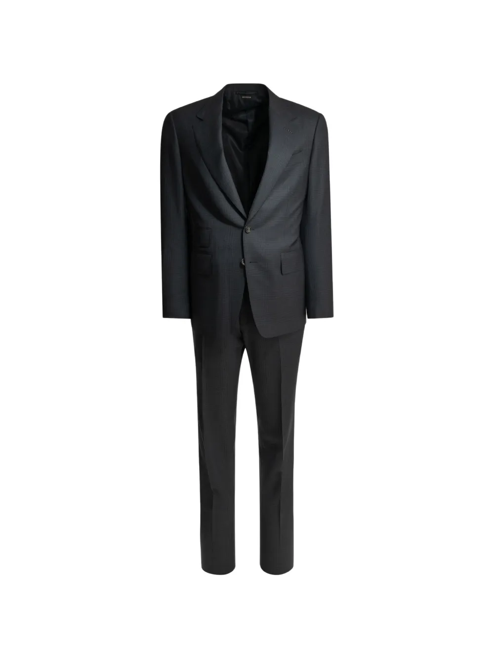 TOM FORD check-pattern peak-lapels suit - Blu