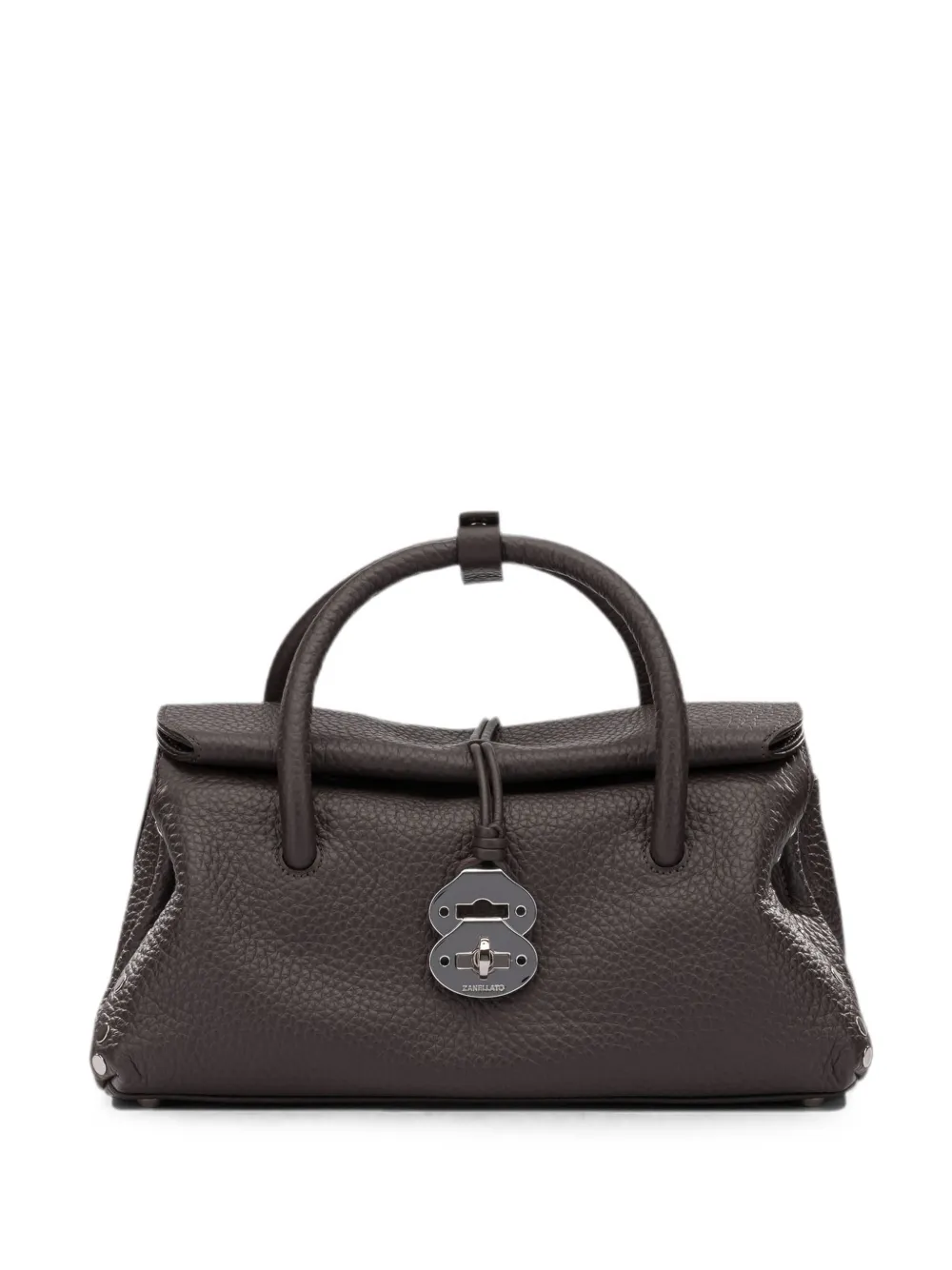 Zanellato stud-embellished leather tote bag - Marrone