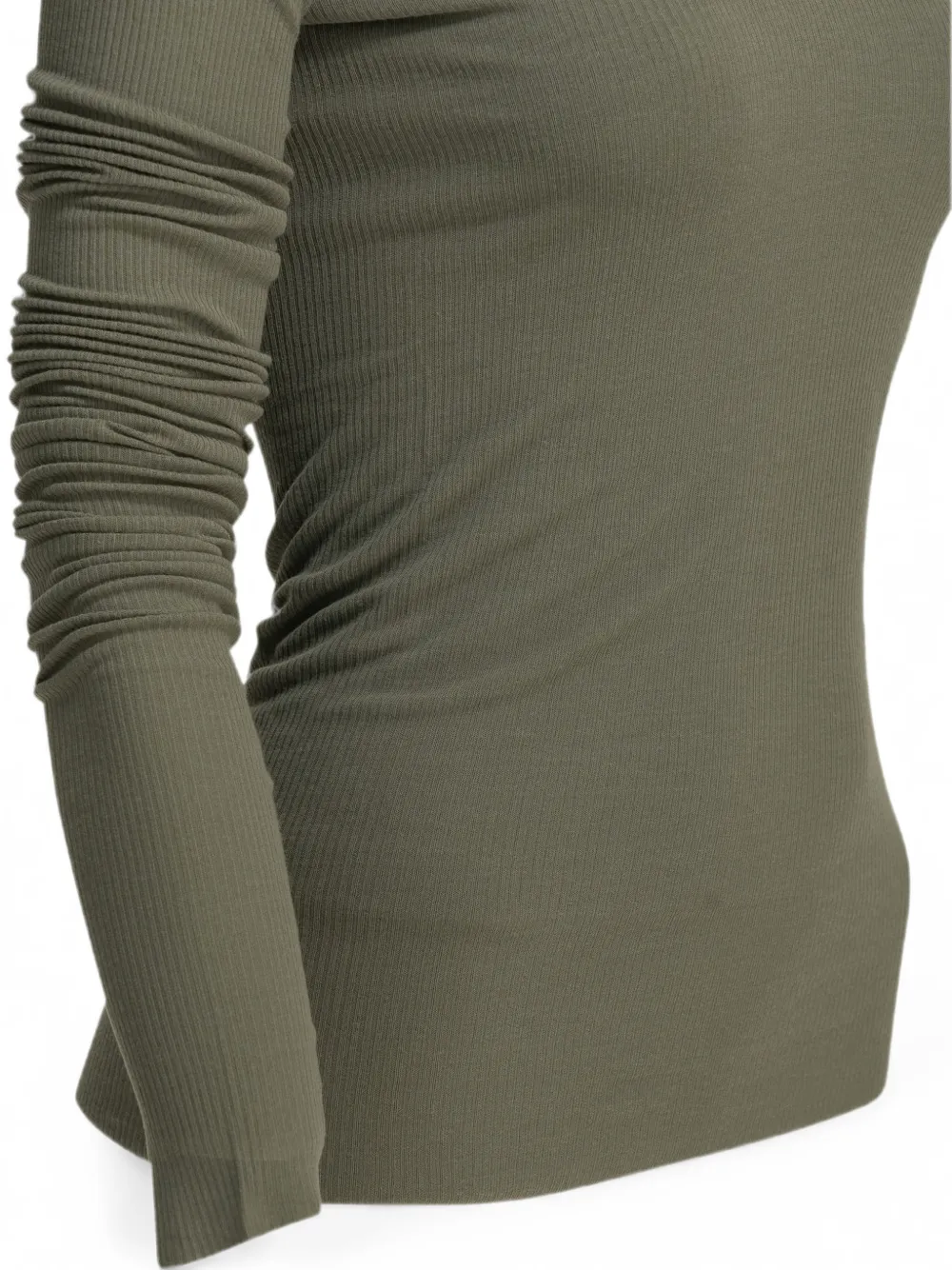 Rick Owens Asymmetrische geribbelde top Groen