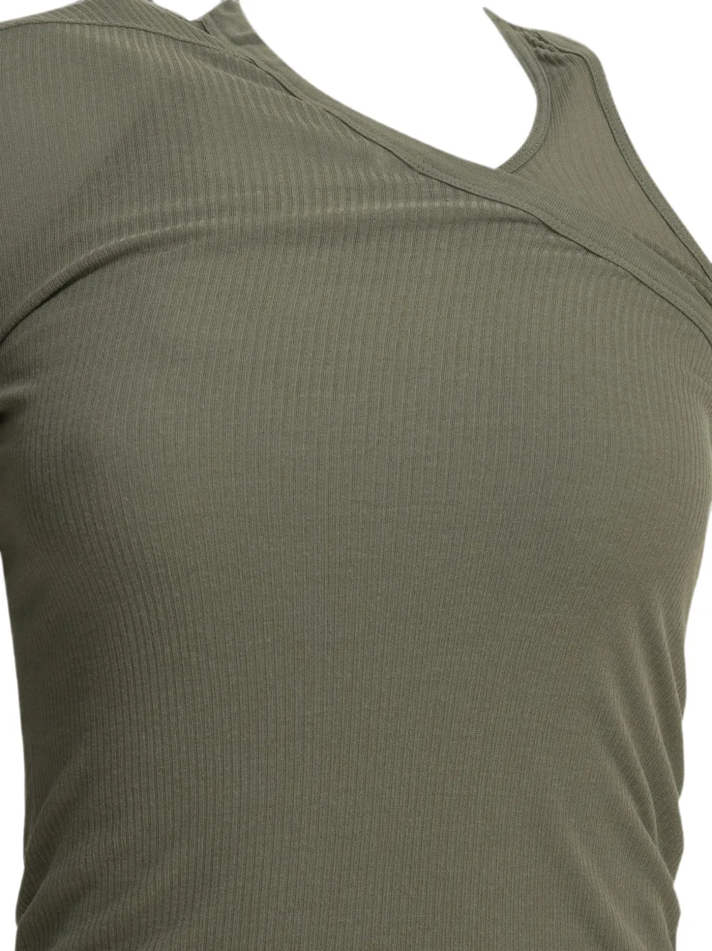 Rick Owens Asymmetrische geribbelde top Groen