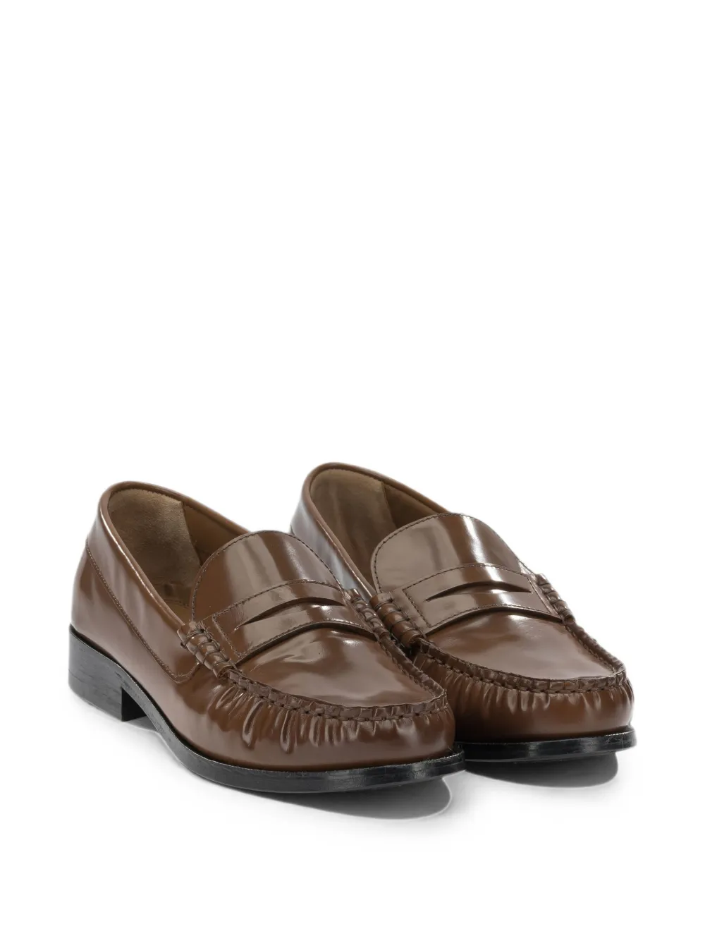 ALOHAS Rivet leather loafers Bruin
