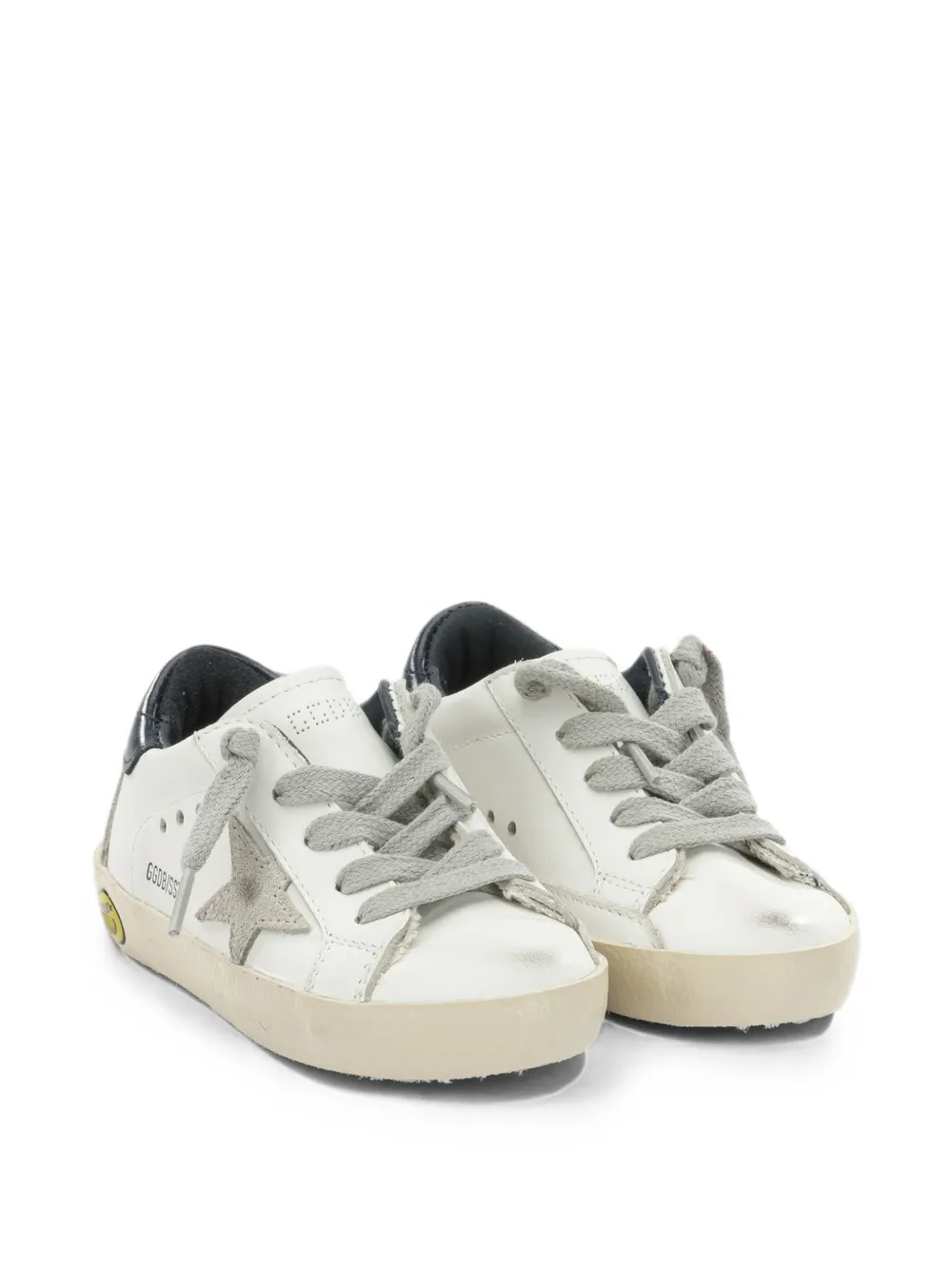 Golden Goose Kids Super-Star distressed finish sneakers Wit