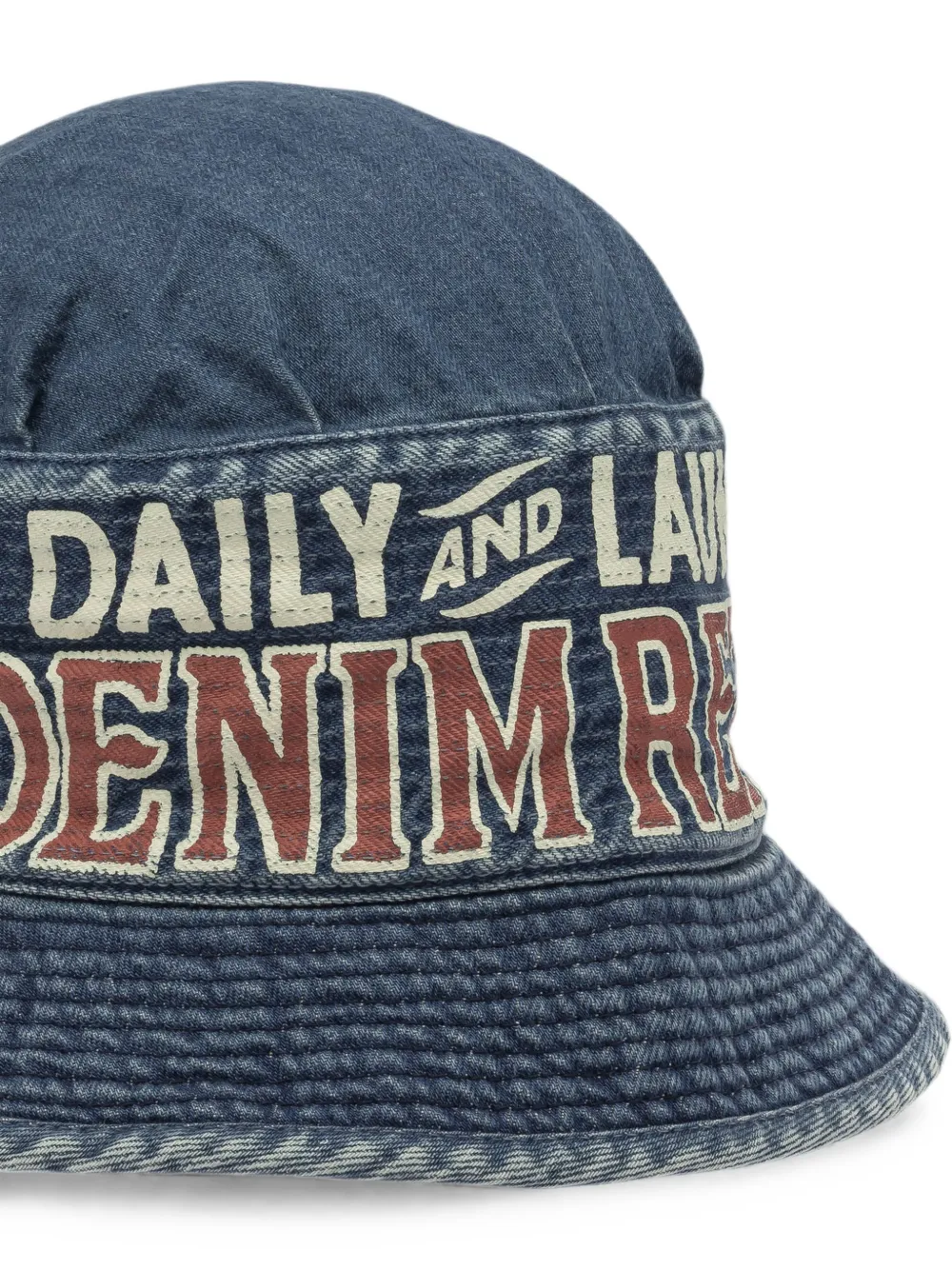 KAPITAL Laundry vissershoed met logoprint Blauw