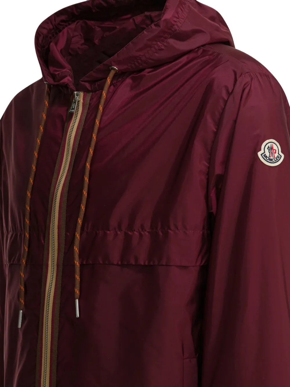 Moncler Jack met capuchon en logopatch Rood