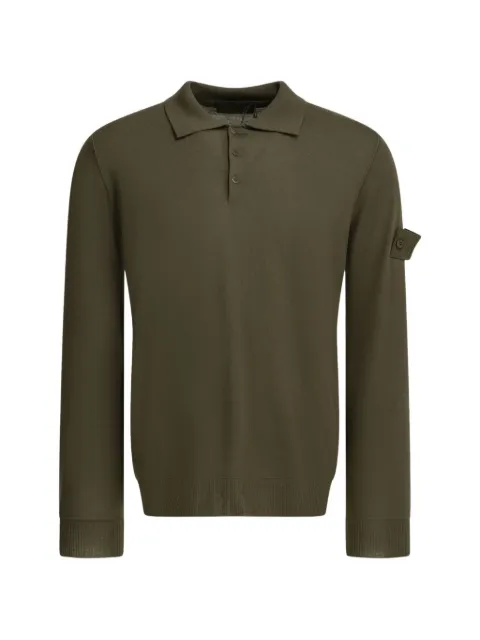 Stone Island logo-patch polo-collar sweater