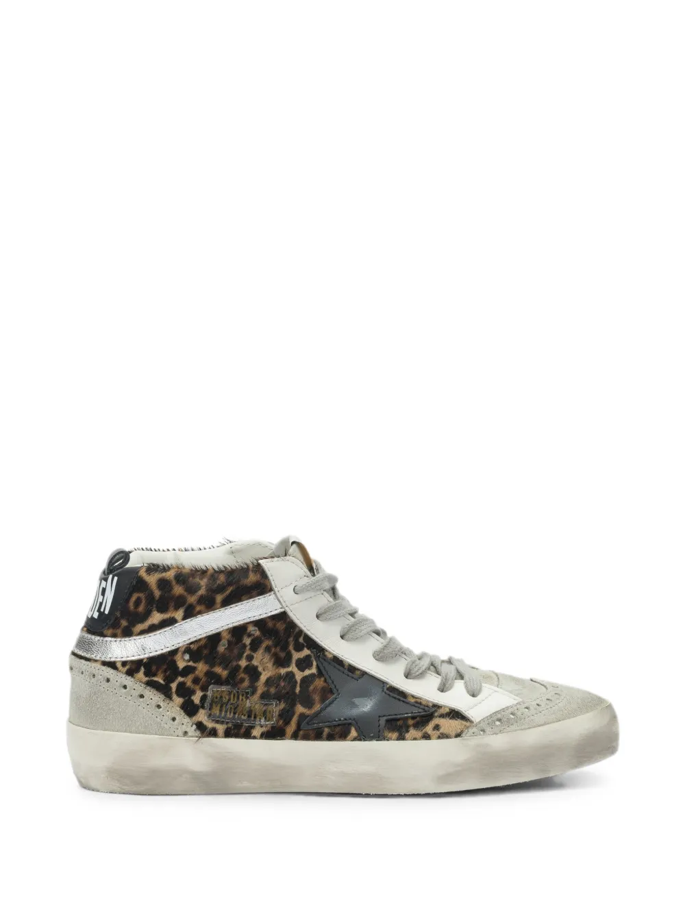 Golden Goose Mid Star leopard-print sneakers - Brown