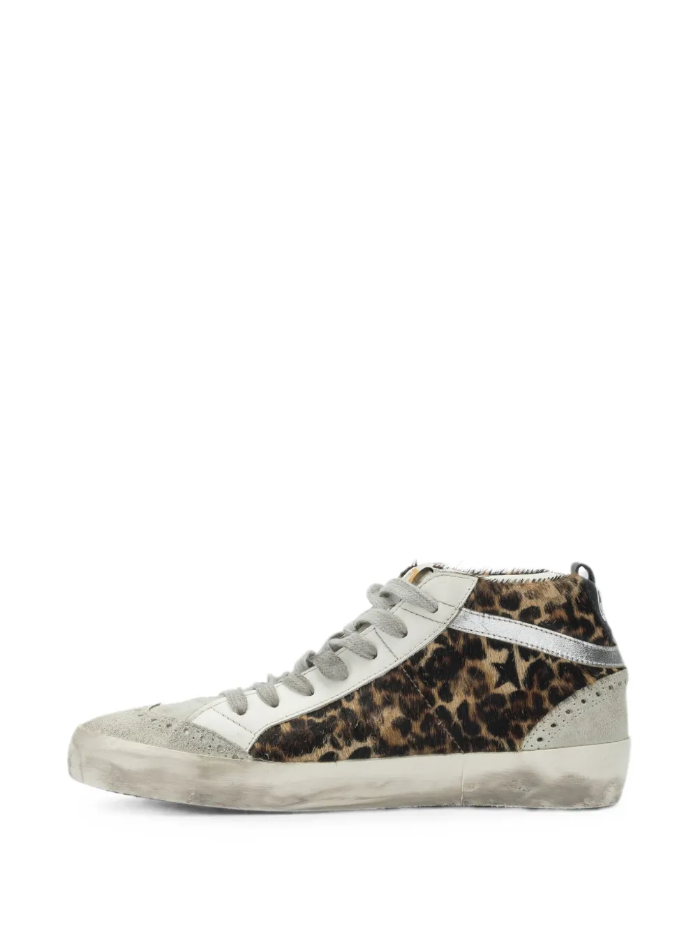 Golden Goose Mid Star leopard-print sneakers Bruin