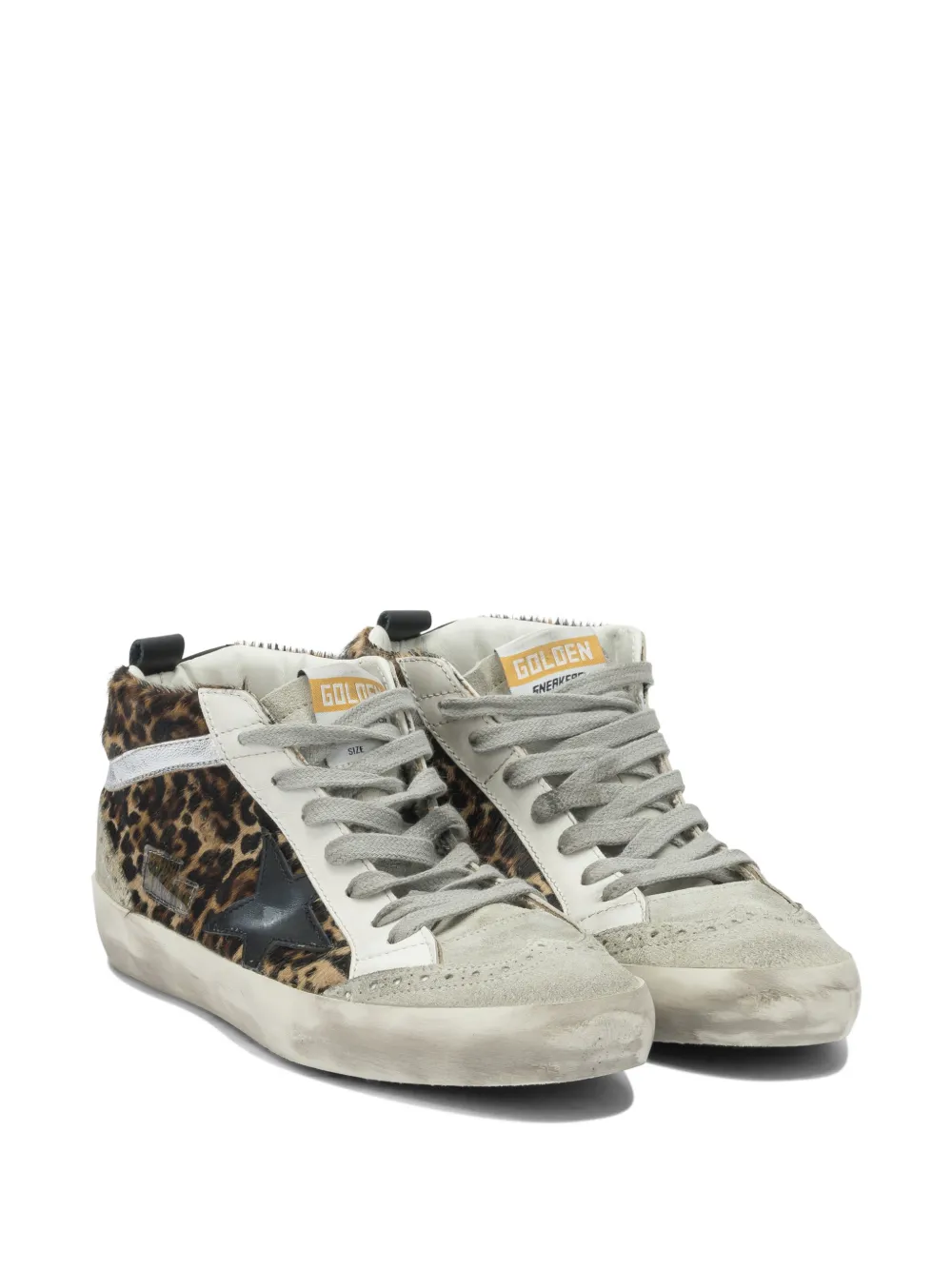 Golden Goose Mid Star leopard-print sneakers Bruin