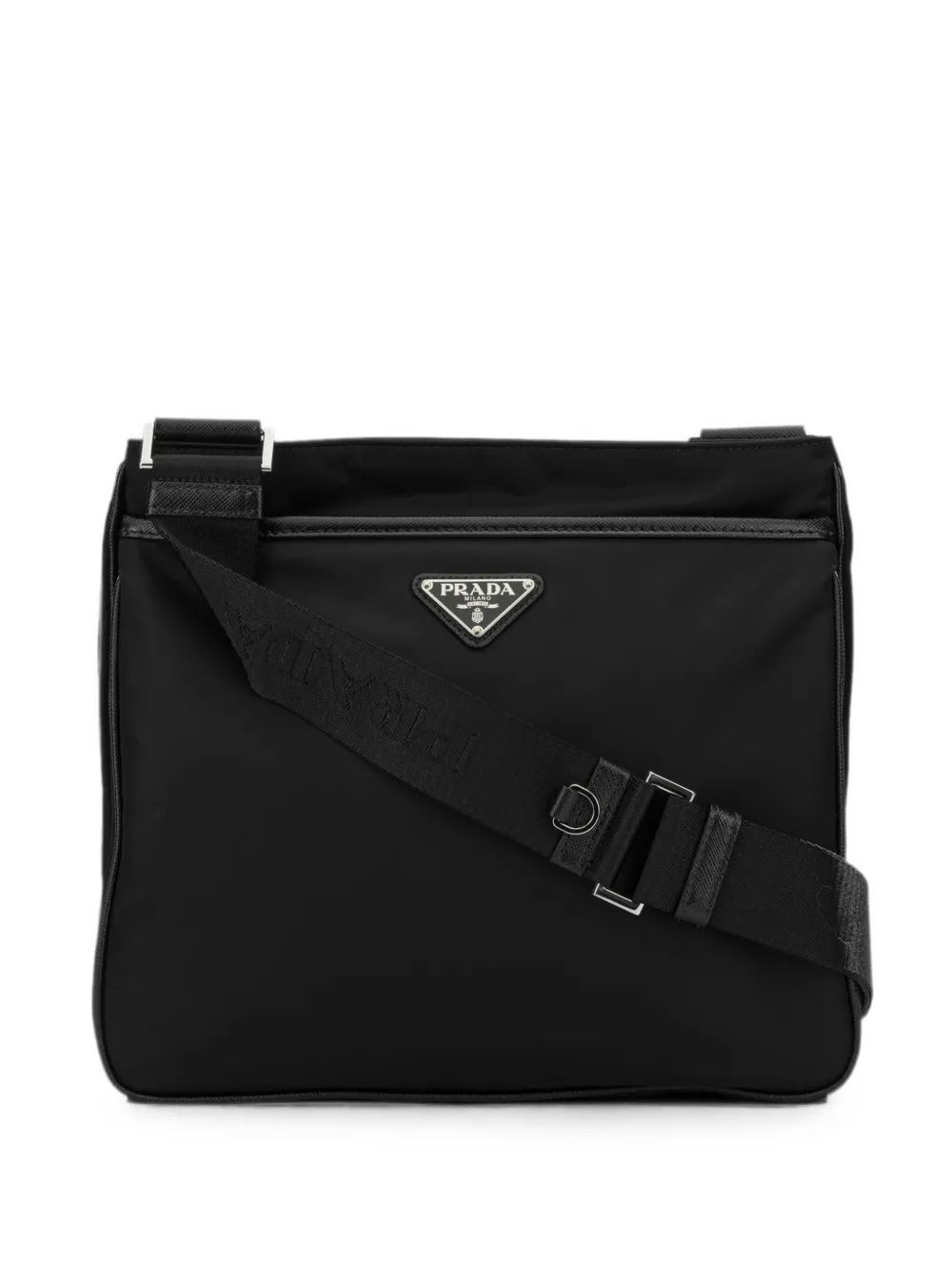 Prada logo-plaque shoulder bag - Schwarz