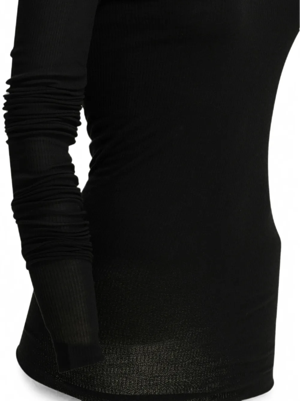 Rick Owens Asymmetrische geribbelde top Zwart