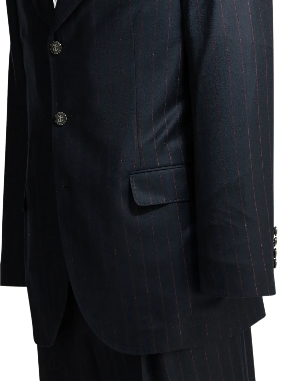 Brunello Cucinelli Wollen pak met krijtstreep Blauw