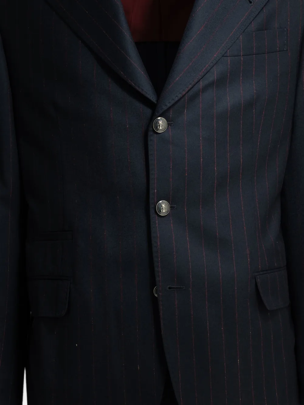 Brunello Cucinelli Wollen pak met krijtstreep Blauw