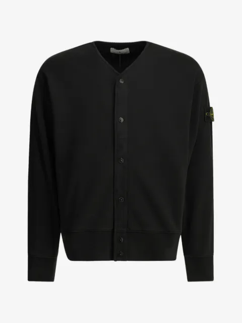 Stone Island logo-patch button-up sweater