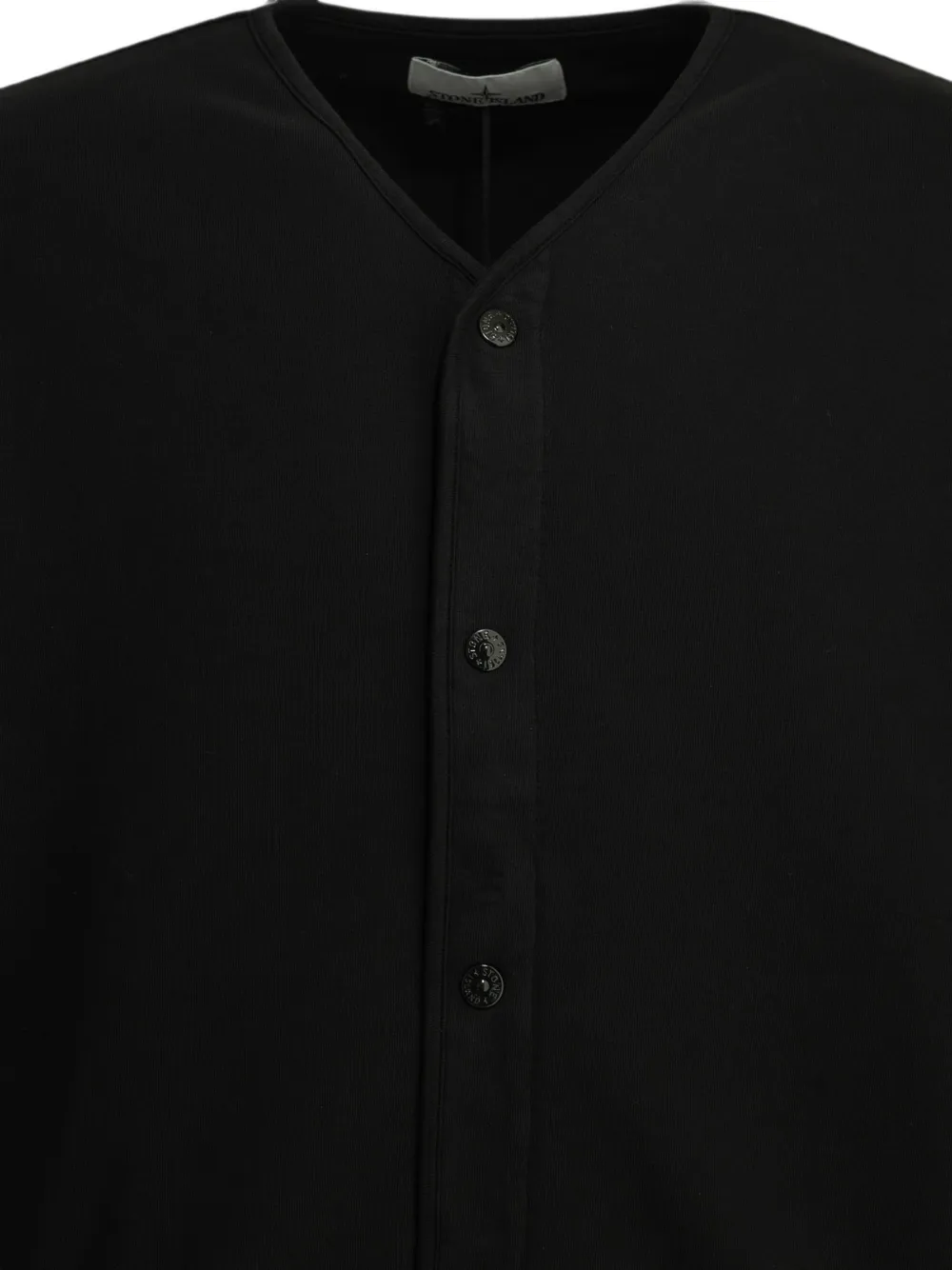 Stone Island Trui met logo-patch en knopen Zwart