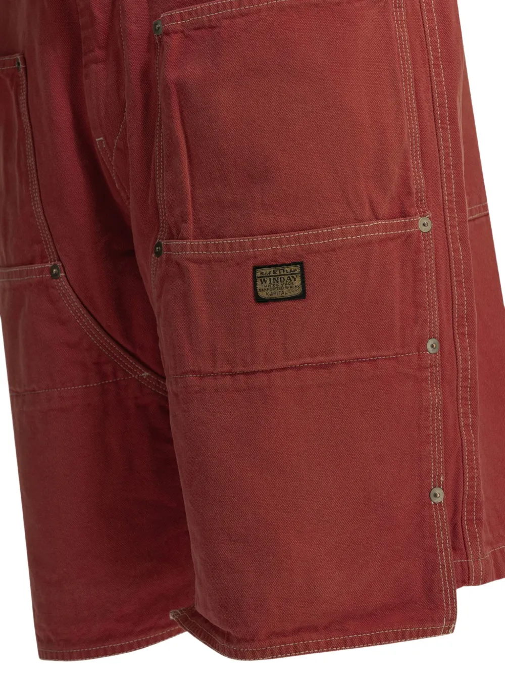 KAPITAL Shorts met contrasterende stiksels en meerdere zakken Rood