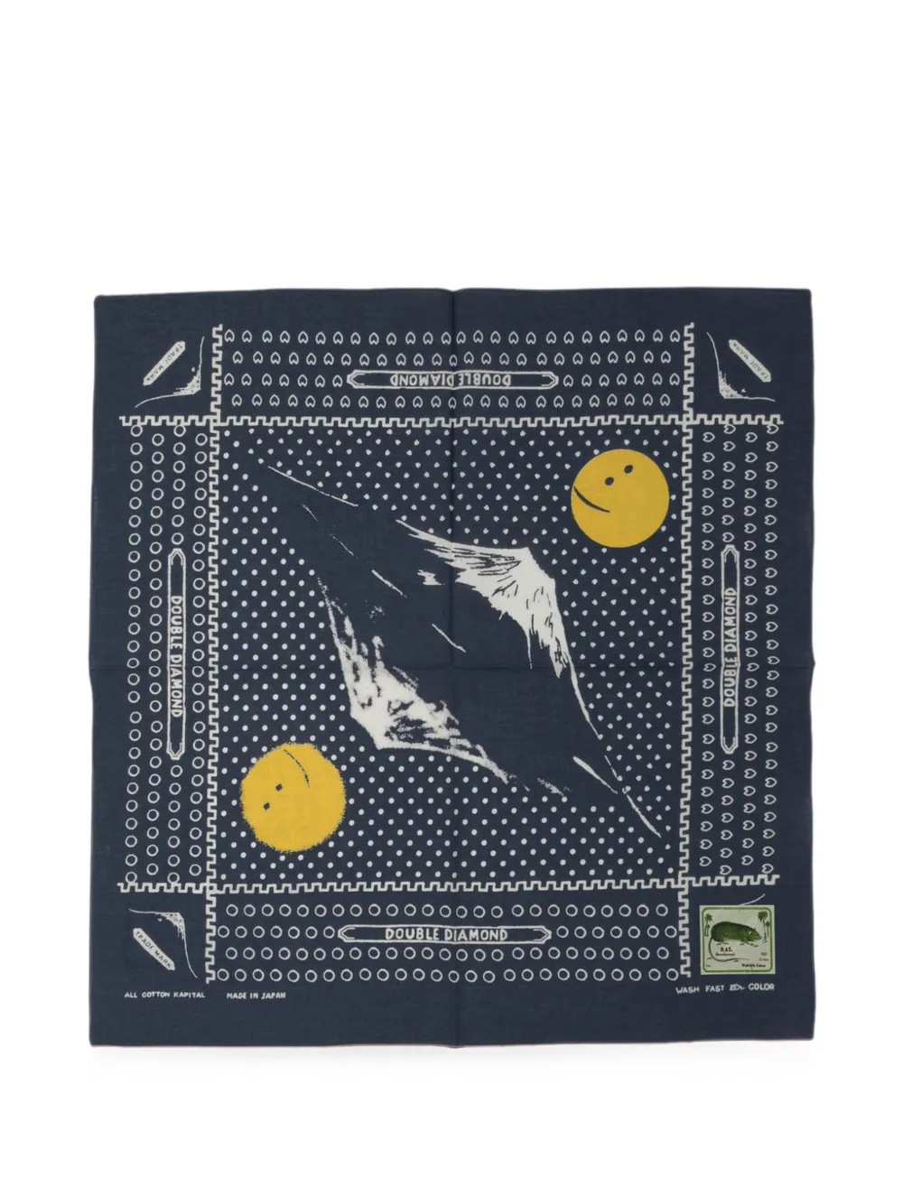 KAPITAL Sciarpa Fastcolor Selvedge con stampa grafica - Blu