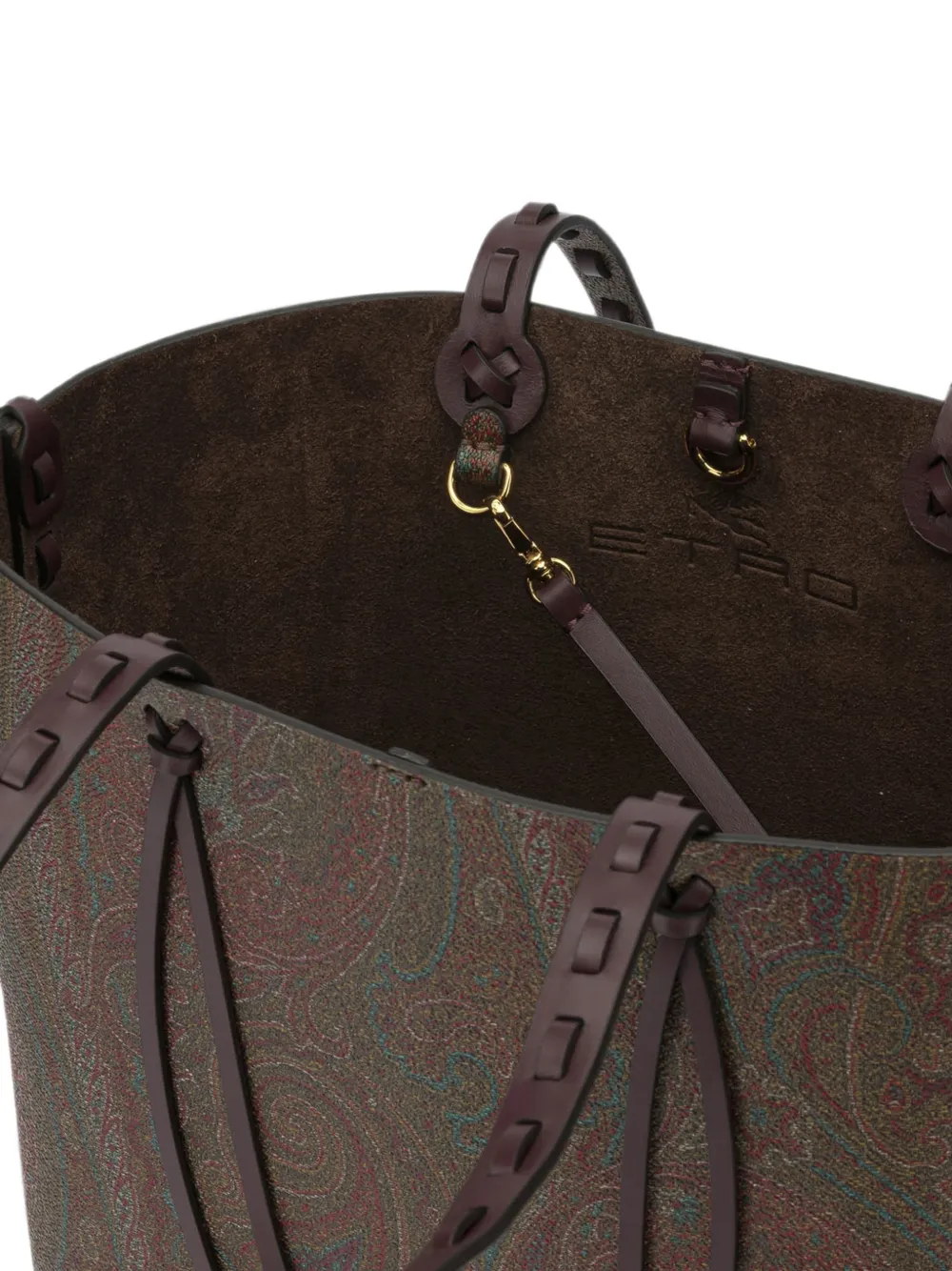ETRO Schoudertas met print en stiksels Bruin